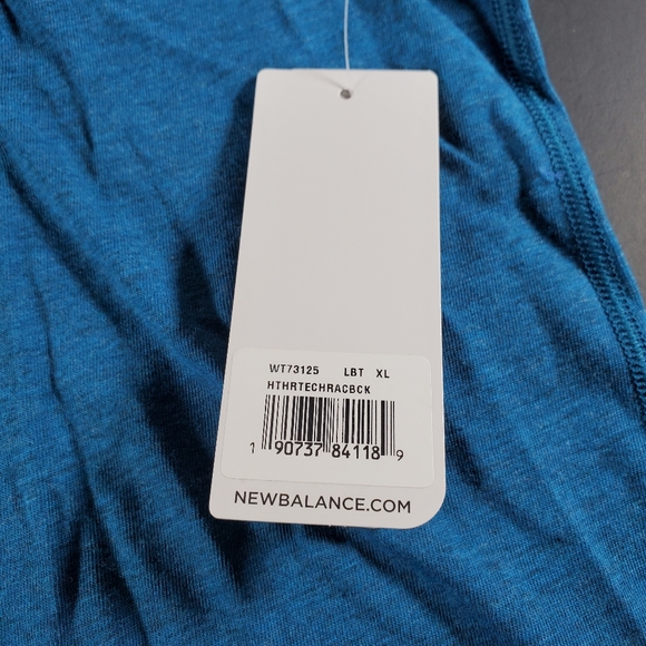 New Balance Women's XL Heather Tech Racerback Teal Blue Tank Top NWT - Picture 7 of 8